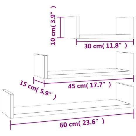 Wandschappen 3 st bewerkt hout sonoma eikenkleurig 7