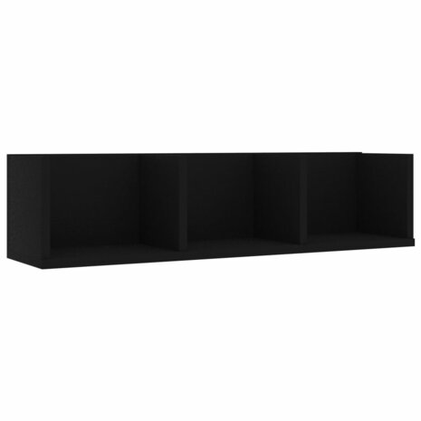 Cd-wandschap 75x18x18 cm bewerkt hout zwart 2