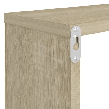 Wandschappen kubus 2 st 80x15x26,5 cm bewerkt hout sonoma eiken 9