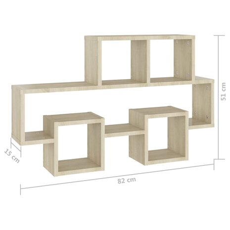 Wandschap auto-vormig 82x15x51 cm bewerkt hout sonoma eiken 6