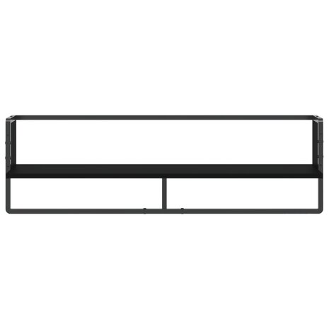 Wandschap met stang 100x25x30 cm zwart 4