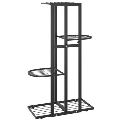 Bloemenstandaard met 4 lagen 43x22x76 cm metaal zwart 5