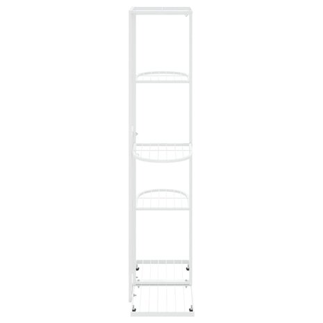 Bloemenstandaard met 5 lagen 43x22x98 cm metaal wit 4