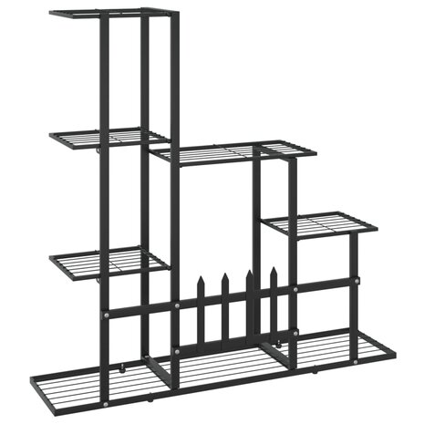 Bloemenstandaard 94,5x25x88 cm metaal zwart 5