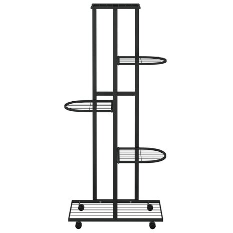 Bloemenstandaard met wielen 5-laags 44x23x100 cm ijzer zwart 3