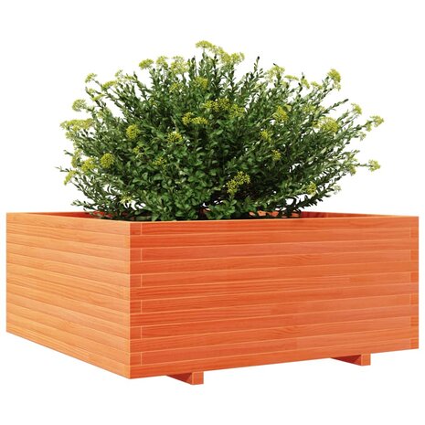 Plantenbak 110x110x49,5 cm massief grenenhout wasbruin 4