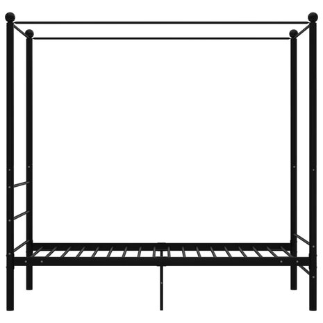 Hemelbedframe metaal zwart 90x200 cm 3