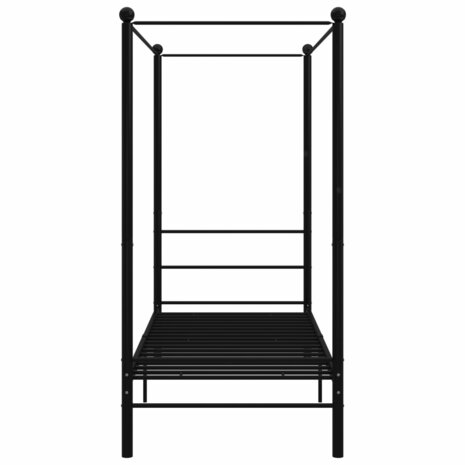 Hemelbedframe metaal zwart 90x200 cm 4