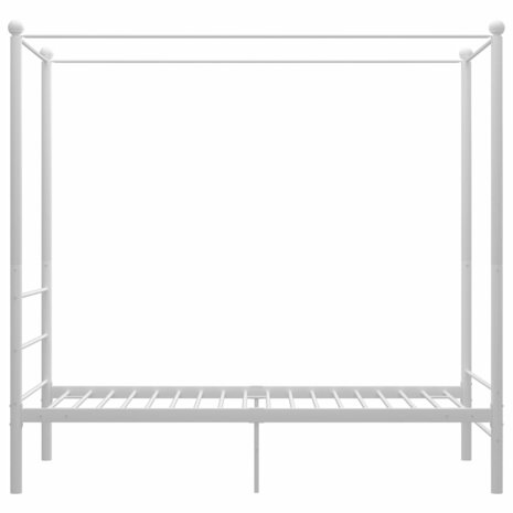 Hemelbedframe metaal wit 90x200 cm 3