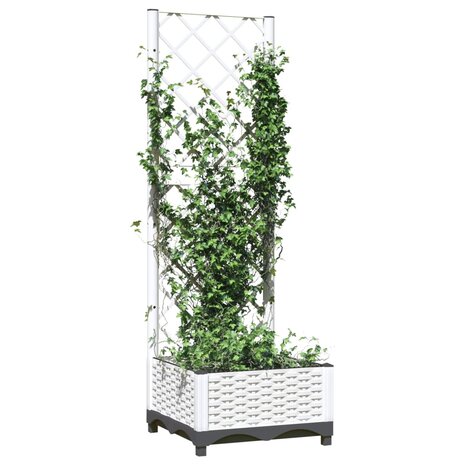 Plantenbak met latwerk 40x40x121,5 cm polypropeen 3