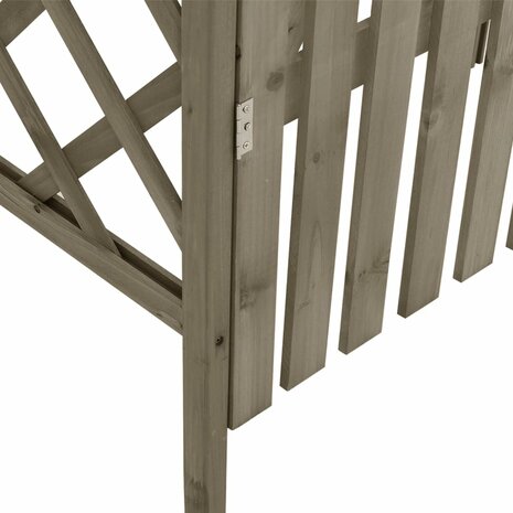 Pergola met poort 116x40x204 cm massief vurenhout grijs 5