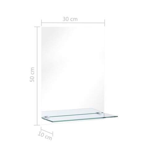 Wandspiegel met schap 30x50 cm gehard glas 6