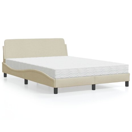 Bed met matras stof crèmekleurig 120x200 cm 1