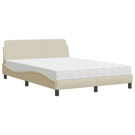 Bed met matras stof crèmekleurig 120x200 cm 2