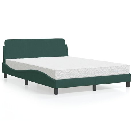 Bed met matras fluweel donkergroen 120x200 cm 1