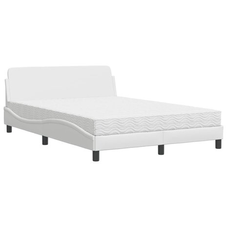 Bed met matras kunstleer wit 120x200 cm 2