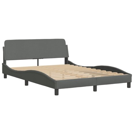 Bed met matras stof donkergrijs 140x200 cm 4