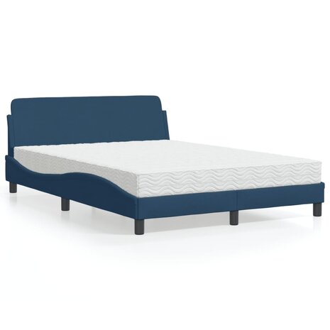 Bed met matras stof blauw 140x200 cm 1