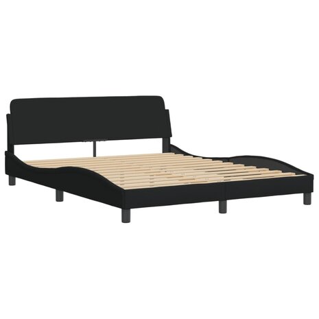 Bed met matras stof zwart 160x200 cm 4