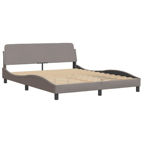 Bed met matras stof taupe 160x200 cm 4