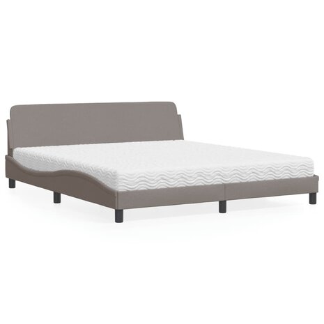 Bed met matras stof taupe 180x200 cm 1