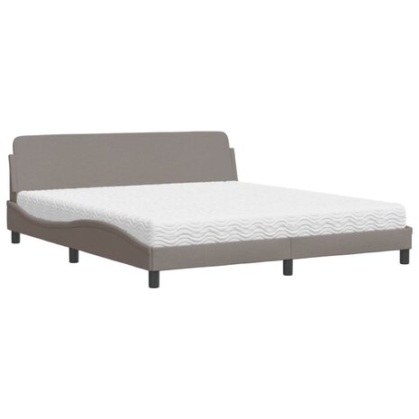 Bed met matras stof taupe 180x200 cm 2