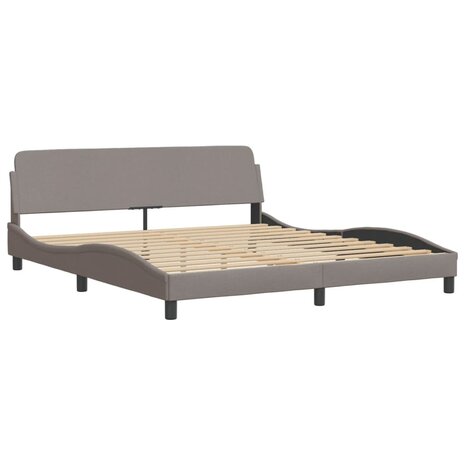 Bed met matras stof taupe 180x200 cm 4