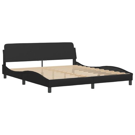 Bed met matras kunstleer zwart 180x200 cm 4