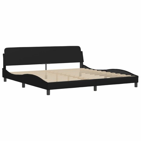 Bed met matras kunstleer zwart 200x200 cm 4