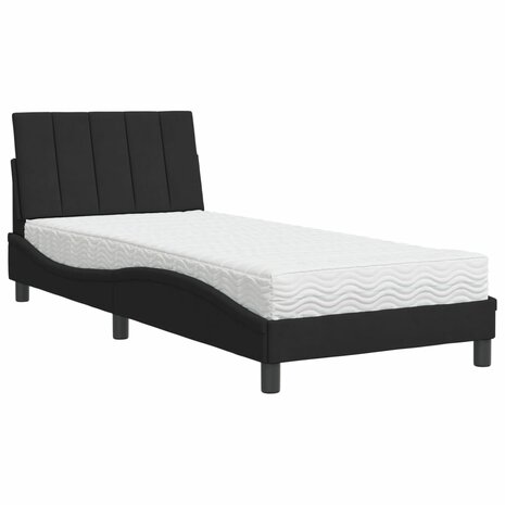 Bed met matras fluweel zwart 80x200 cm 2