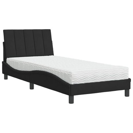 Bed met matras fluweel zwart 90x200 cm 2