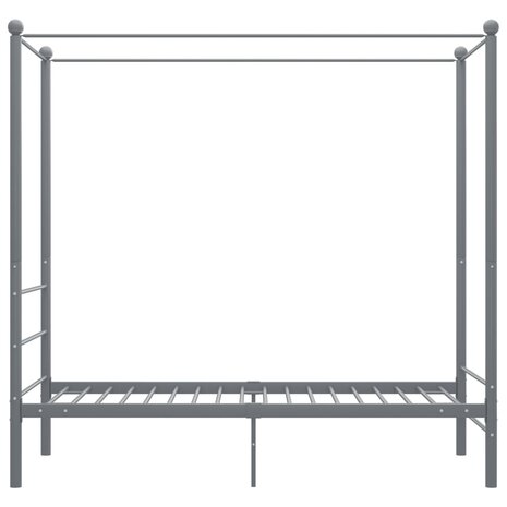 Hemelbedframe metaal grijs 90x200 cm 3