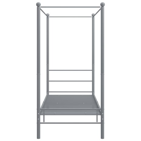 Hemelbedframe metaal grijs 90x200 cm 4