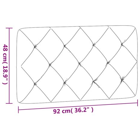 Hoofdbordkussen 90 cm fluweel zwart 10