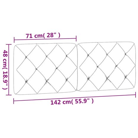 Hoofdbordkussen 140 cm fluweel zwart 10