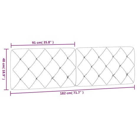 Hoofdbordkussen 180 cm fluweel zwart 10