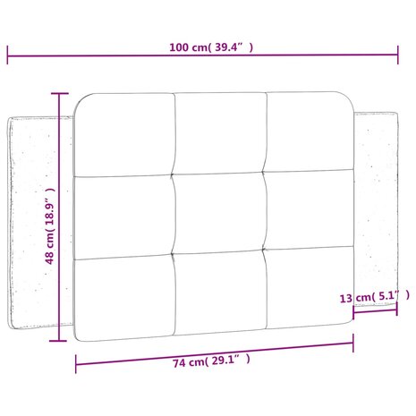 Hoofdbordkussen 100 cm kunstleer wit 9