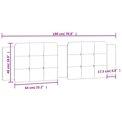 Hoofdbordkussen 180 cm kunstleer zwart 9