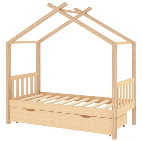 Kinderbedframe met lade massief grenenhout 80x160 cm 2