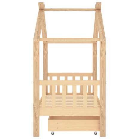 Kinderbedframe met lade massief grenenhout 80x160 cm 4