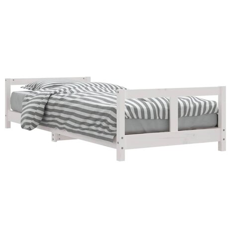 Kinderbedframe 80x200 cm massief grenenhout wit 2