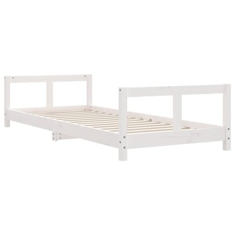 Kinderbedframe 80x200 cm massief grenenhout wit 3