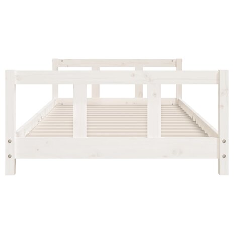 Kinderbedframe 90x200 cm massief grenenhout wit 4