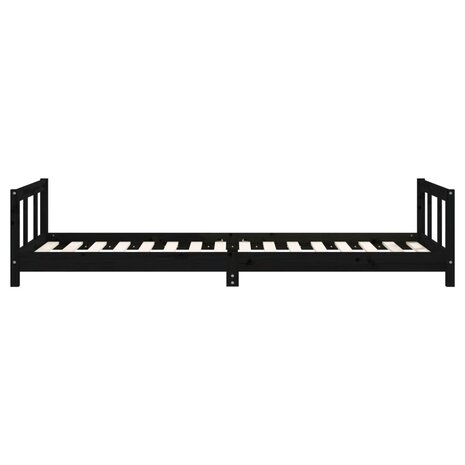 Kinderbedframe 90x200 cm massief grenenhout zwart 5