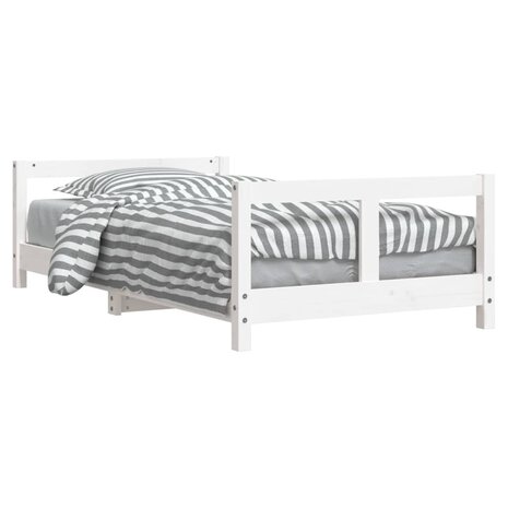 Kinderbedframe 80x160 cm massief grenenhout wit 2