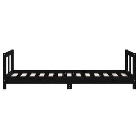 Kinderbedframe 80x160 cm massief grenenhout zwart 5