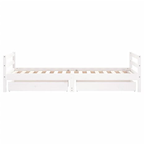 Kinderbedframe met lades 90x190 cm massief grenenhout wit 6