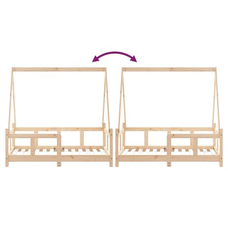 Kinderbedframe 70x140 cm massief grenenhout 8