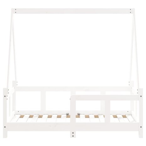 Kinderbedframe 70x140 cm massief grenenhout wit 5