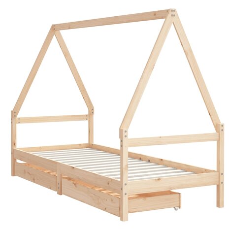 Kinderbedframe met lades 80x200 cm massief grenenhout 3